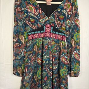 Flying Tomato Vibrant Paisley Dress size Medium